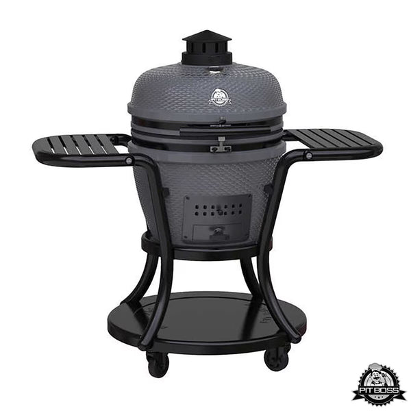 Pit Boss 24” (60 Cm) Ceramic Kamado Charcoal Barbecue Grill + Cover in Grey