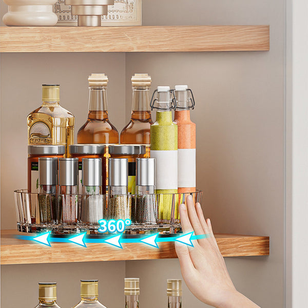 Non-Slip Rotating Storage Rack 1 Pack, Lazy Susan Organizer for Kitchen Spice Rack and Cosmetic Storage, Multi-functional Design for Cupboard Bedroom Bathroom Living Room Use, Complete Worktop Organizer Solution