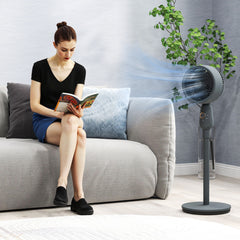 Pedestal Fan, Powerful Air Circulator, 12 Inch Floor Standing Fan with 3 Speed Settings, Oscillating Function for Bedroom, Home and Office, Grey, Adjustable Head, Safe Design, Versatile Use