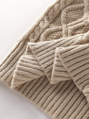 2025 Winter American Stand-Up Collar Half-Zip Knit Aran Sweater Mr. Pony Knitwear Pullover Card