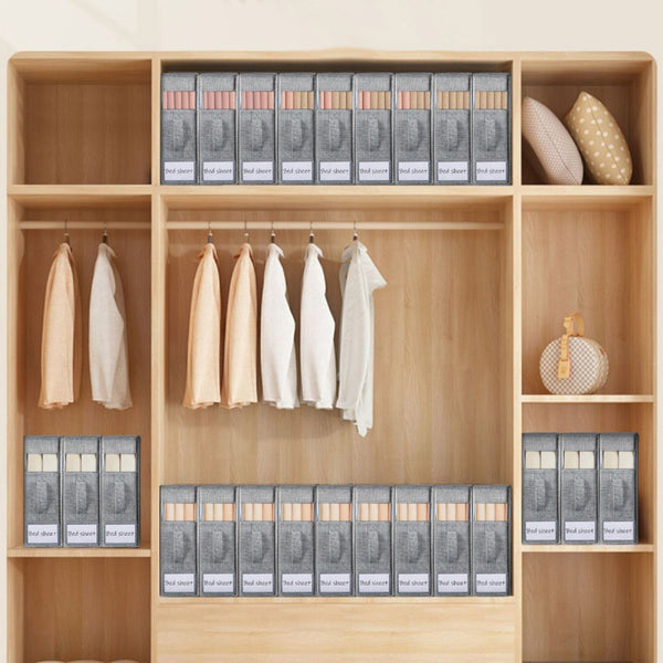 Foldable bed sheet storage box, wardrobe storage box with handle and window, suitable for storing bed sheets, blankets, towels