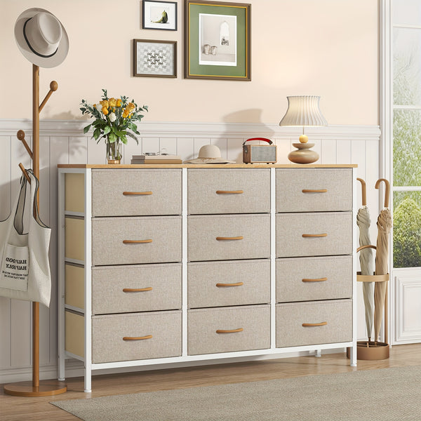 12-Drawer Dresser with Sturdy Handles, Bedroom Furniture