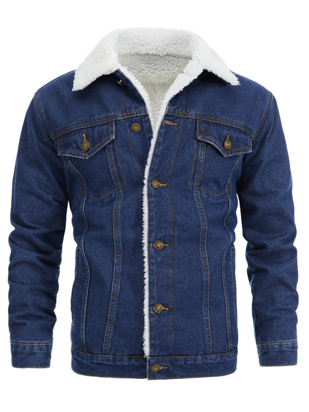 Men's Casual Slim Jacket Vintage Lapel Denim Jacket