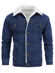 Men's Casual Slim Jacket Vintage Lapel Denim Jacket