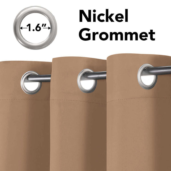 2pcs Full Blackout Curtains, 100% Polyester Fabric, Privacy Protected, Sound proof, Energy saving Grommet Top Curtains for Bedrooms, Living Room, Home Decor & Room Decor