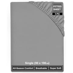 Super Dreamer Fitted Bed Sheets 100% Polyester, Available in Single, Double & King Sizes, Multiple Colours, Machine Washable, Soft & Durable, Perfect for a Cozy Night'S Sleep