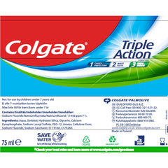Colgate Triple Action Toothpaste, 12 X 75Ml