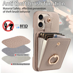 Multi Functional Phone Case for iPhone 17 Pro Max 16 15 14 13 12 11 Faux Leather Accordion Flip Cover with Ring Holder Crossbody Strap Long Lanyard Multi Card Slots Anti Drop