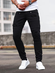 Spring And Autumn Fashion Hong Kong Style Classic Commuter Pants Easy Fashion Casual Daily Slim Fit Jeans Men