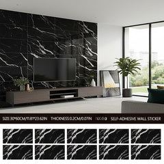 Marble Effect Peel and Stick Wall Tiles - 30x60cm Removable Self-Adhesive Panels, Easy Install for Bathroom, Kitchen, Toilet & Shower Backsplash