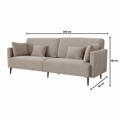 MOONAP Monroe Beige Fabric 4 Seater Sofa