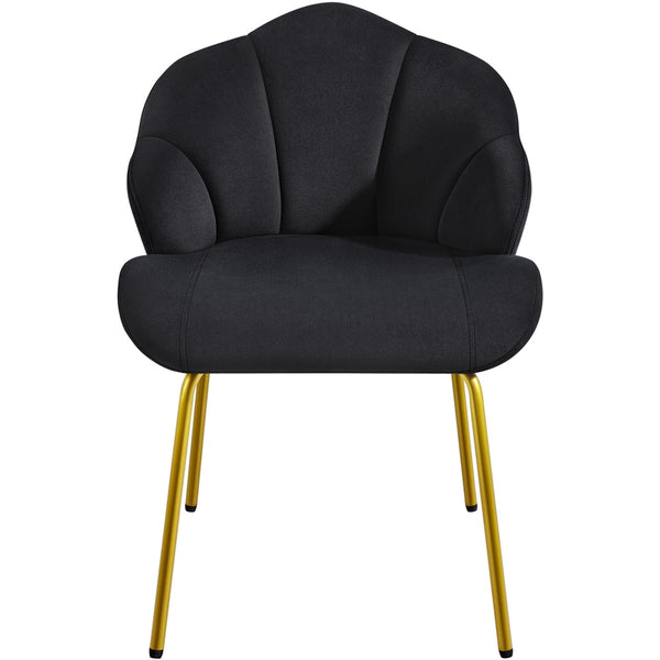 Costoffs Velvet Accent Chair Modern Side Chair Vanity Chair Leisure Chair with Shell-shaped Backrest and Golden Metal Legs, Versatile Use Lounge Chair for Living Room/Bedroom/Home Office/Kitchen, White/Pink