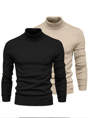 [Xingmengzhi OBM] 2pcs Men'S Turtleneck Long Sleeve Sweater Set