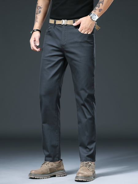 Men's Slim Straight-Leg Casual Pants, Skin-Friendly & Breathable, Perfect Gift for Him. Essential Trousers for Office Commute & Daily Leisure, Ideal for Spring and Autumn, Suitable for Both Business and Casual Occasions.