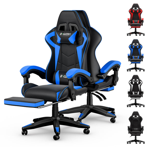 GartistGo Gaming Chair With footrest,Computer Chairs with Lumbar Cushion + Headrest, Height-Adjustable Office Chair for Adults, Girls, Boys