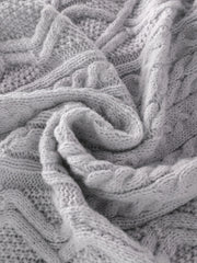 2025 Winter American Stand-Up Collar Half-Zip Knit Aran Sweater Mr. Pony Knitwear Pullover Card