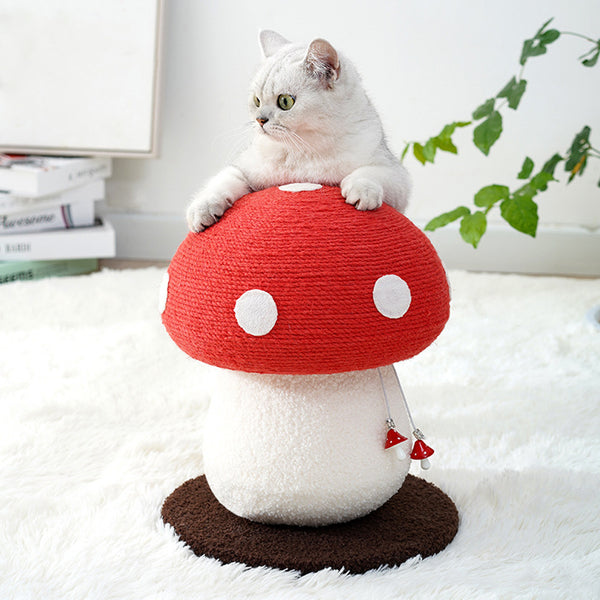 Creative Scratching Post Mushroom Cat Scratching Post Cute Mushroom Scratch Pad Cat Scratcher for Indoor Cats 28*28*34cm