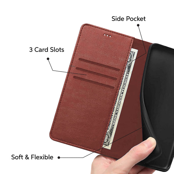 Luxury Case for iPhone 16 Pro Max Plus, 15 Pro Max Plus, 14 Pro Max Plus, 13 Pro Max mini, 12 Pro Max Mini, 11 Pro Max XS MAX XS X SE 8 Plus 7 Plus 6 6S PlusLeather Phone Case Cover, PU Faux Leather Wallet Book Folio Flip Magnetic Shockproof Case with Car
