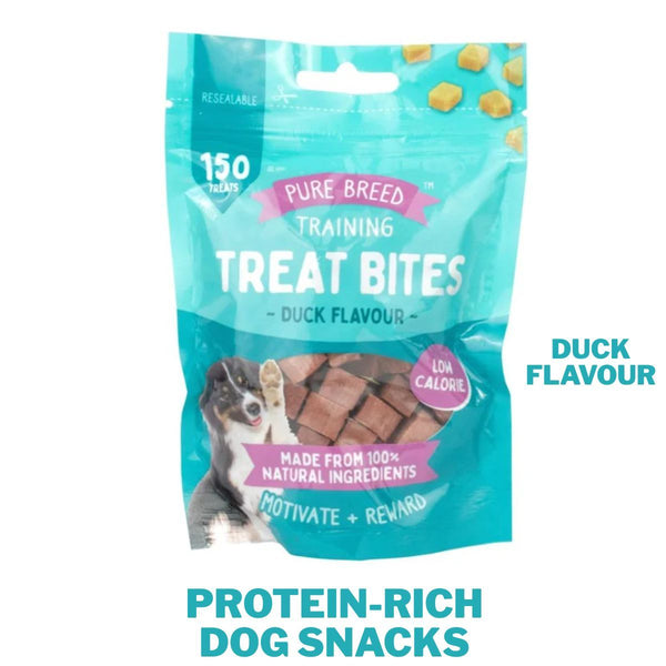 Pet Dog Treats Training Bites – Dry Duck Cubes 100g | Healthy Protein-Rich Dog Snacks | Puppy Training Rewards Chewy Dog Food