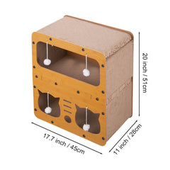 Cardboard Cat Scratchers, Cat Scratching Board, Double Layer Cat Scratch Box, Cat Hideaway, Corrugated Cat Toy Box for Indoor, for Indoor Cats & Small Animals 45*28*51cm