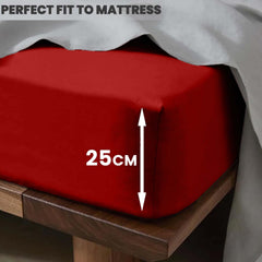 1pc 25cm Extra Deep Fitted Sheet – Solid Color Hotel-Quality Bedsheet, Ultra-Soft & Brushed Microfiber Bedding Sheet, Machine Washable, Single, Double, King, & Super King Sizes Available