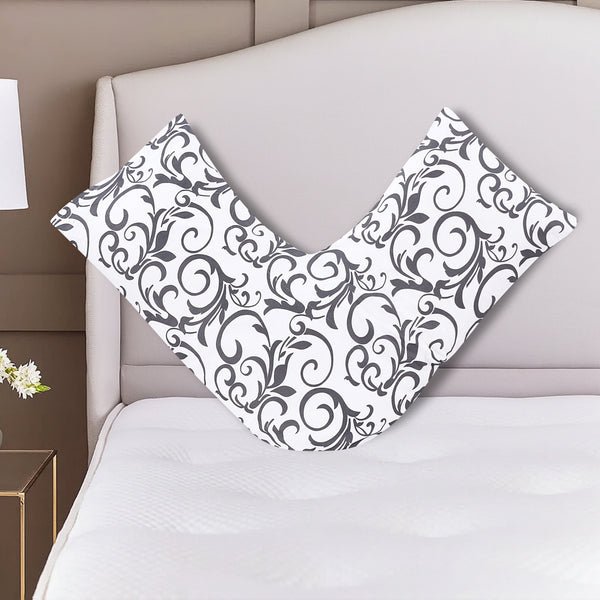 Printed V Pillow Cases Covers Easy Care Head Back Neck Maternity Support74x34cm