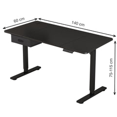 Electric Standing Desk, Sit Stand Table, Height Adjustable Electric Standing Computer Desk with USB Charging Port and Desk Drawer for Home Office