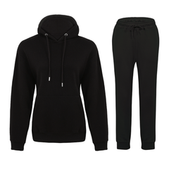 Women 2Pc Tracksuit Set - Comfort-Fit Hoodie and Sweatpants Cord Set - Versatile Joggers Casual Sportswear for Daily Wear, Ladies Gym, Outdoor and Workouts