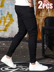 Two-Pack Men's Mid-Rise Slim Fit Jeans