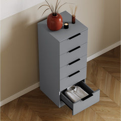 Modern 5 Drawer Narrow Chest of Drawers Dresser Space Saving Storage Organizer Bedroom Furniture