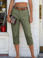 Women'S High-Waisted Straight-Leg Cropped Casual Pants | Side-Pocket Design, Breathable Drape Fabric, Office & Commute Pants | 2026 Summer New Arrival Women'S Casual Pants, Summer Women'S Clothing, Women'S, Affordable