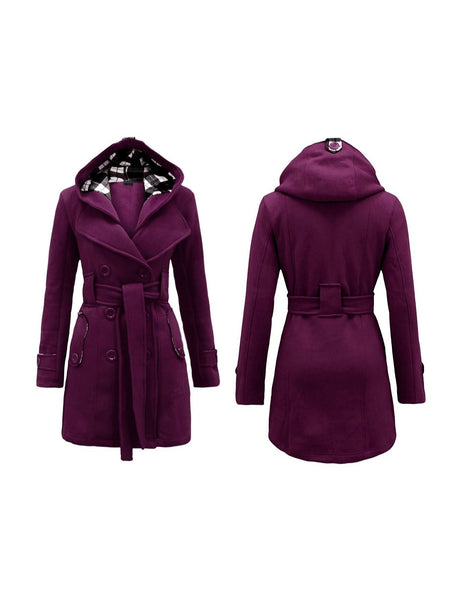 NOROZE Women’s Fleece Coat | Long Sleeve Belted Button Jacket | Warm Winter Outerwear | UK Sizes 8–26
