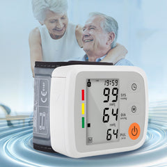 JIACOM Digital Blood Pressure Monitor with Pulse Rate Detection - Adjustable Wristband, Soft LCD Display, Battery Powered, Easy-to-Use for Adults & Teens, Voice Broadcast Function, Blood Pressure Wristband | Sleek White Design | Soft Fabric, Blood Pressur