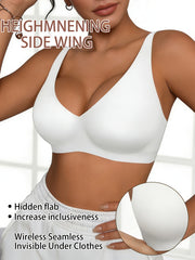 Full-Coverage Push-Up Bra - High Wire-Free Lift, Non-Detachable Padding, Soft T-Shirt Compatible Strap, Casual And Formal Elegant Lingerie, Hand Washable (No Underwire, One-Piece Design)