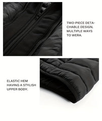 Lightweight Warm Hooded Jacket - Windproof, Ultra-Warm Padding, Quilted Design, Practical Storage Pockets, Suitable for Winter Daily Wear and Outdoor Occasions, Nylon Fabric, Zip Closure, Regular Fit, Winter Coat | Hooded Jacket |