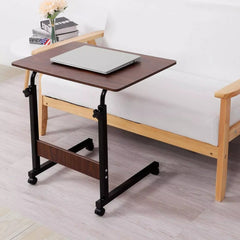 [Versatile Comfort] Adjustable Height Rolling Folding Desk Laptop Desk Folding Laptop Desk Wheels for Easy Mobility, Perfect for Bedroom, Living Room, Outdoor Office & Study Use, Bedroom Desk | Modern Aesthetic | Wood Fiberboard Desk