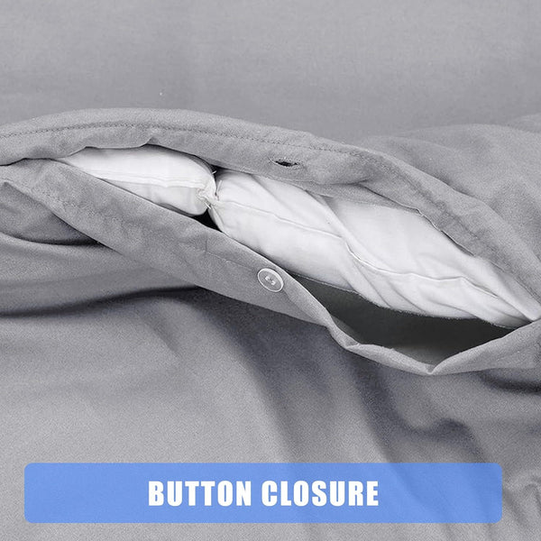 My Home Store Polycotton Bratta Duvet Cover Set - Our 3pc Soft stitch Embroidered button closure Quilt cover with matching Embroidered envelop closure Pillowcases | Breathable & Lightweight Duvet cover set