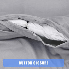 My Home Store Polycotton Bratta Duvet Cover Set - Our 3pc Soft stitch Embroidered button closure Quilt cover with matching Embroidered envelop closure Pillowcases | Breathable & Lightweight Duvet cover set