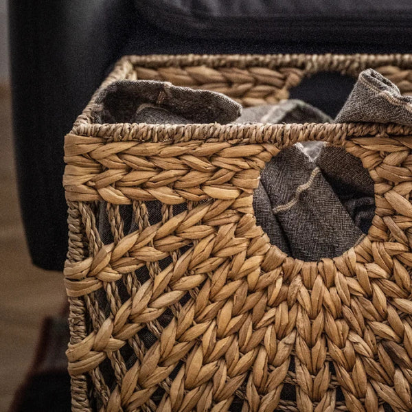 Basket, Natural Hyacinth/Seagrass | 81.28x83.82x81.28 cm, Modern Rattan Style