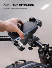 Lamicall Motorcycle Phone Holder Bike - Motorbike Phone Mount, Bike Phone Holder with Quick Release Handlebar Clamp for Iphone 16 15 14 Pro Max Plus, 13 12 11 Pro Max Mini, Xs XR X, SE, 4.7-6.8” Phone