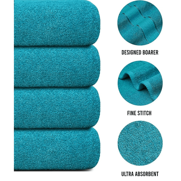 4 X Large Jumbo Bath Towels 100% Egyptian Cotton -75 x 150 cm- Soft Quick Dry Hotel Spa Big Bathroom Towels Set