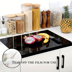 Large Black High-Tenacity PET Cutting Board With Protective Lip - Food-Safe Durable Countertop Protector For Kitchen Essentials, Scratch-Resistant Easy-Clean Design, Ideal For Holiday Gifts, Cutting Boards For Kitchen, Meal Preparation