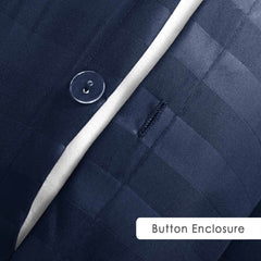 Premium Hotel Quality Satin Stripe Duvet Cover Set Double with Pillowcases | Reversible Soft Quilt Bedding | Easy Care Breathable Luxury Quilt Cover