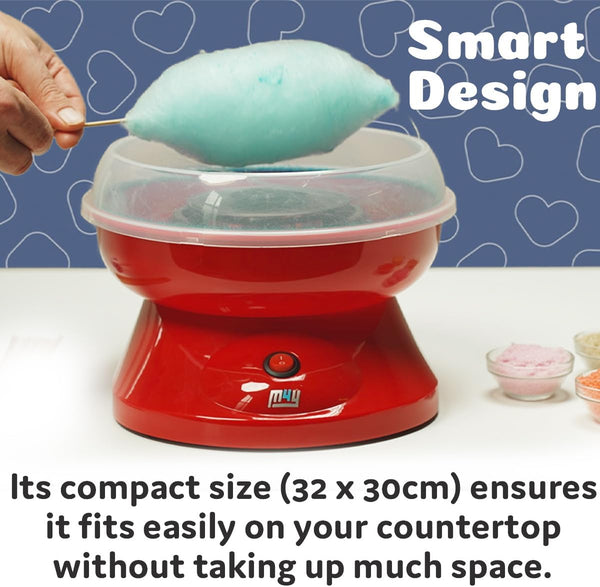 M4Y Premium Candy Floss Maker Cotton Candy Sweet Machine, Funfair Style Machine for Parties, Kids, Home, Includes Measuring Spoon and Candy Floss Sticks