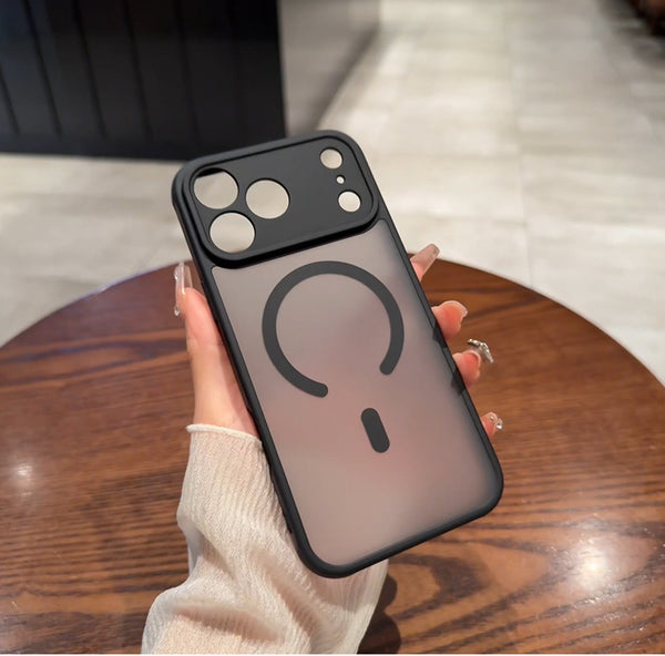 Phone Case - Premium Minimalist Frosted Skin-Feel Magnetic Phone Case - Fingerprint-Resistant, with Lens Protection, Wireless Charging Supported, Black Business-Style Protective Case for Iphone 17/16/15/14/13/12/11 Pro Max/Plus, Precise Cutouts