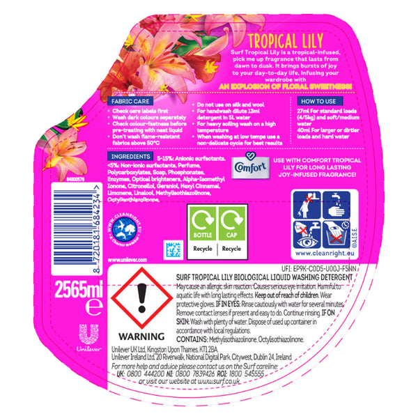 Surf Tropical Lily Laundry Liquid, 95 Wash
