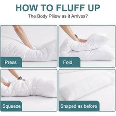 Premium Hollowfiber Filled Bolster Pillow Full Body Orthopedic Long Pillow for Side Sleeper, Back, Neck, Maternity Support Pregnancy Pillow