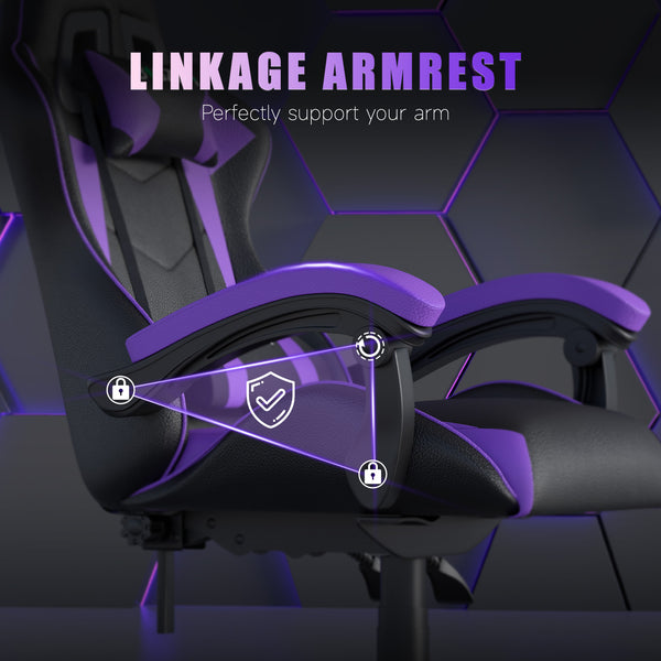 GartistGo Ergonomic Gaming Chair - Gamer Chairs with Lumbar Cushion + Headrest, Height-Adjustable Office & Computer Chair for Adults, Girls, Boys (Without footrest)