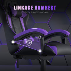 GartistGo Ergonomic Gaming Chair - Gamer Chairs with Lumbar Cushion + Headrest, Height-Adjustable Office & Computer Chair for Adults, Girls, Boys (Without footrest)