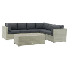 Bramblecrest Kingscote Rattan Deep Seating Corner Sofa Patio Set in Cloud Grey